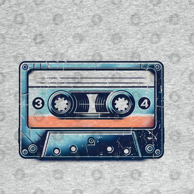 Retro Vibes: Vintage Cassette T-Shirt by Klimek Prints